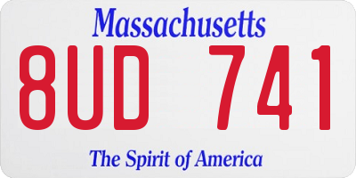 MA license plate 8UD741