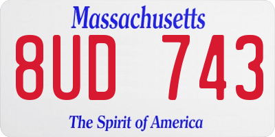 MA license plate 8UD743