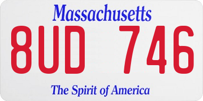MA license plate 8UD746