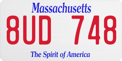 MA license plate 8UD748