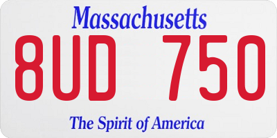 MA license plate 8UD750