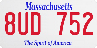 MA license plate 8UD752