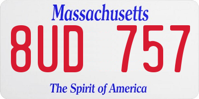 MA license plate 8UD757