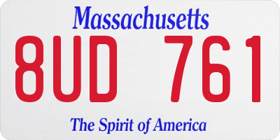 MA license plate 8UD761