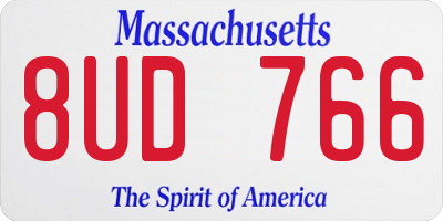 MA license plate 8UD766