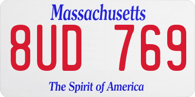 MA license plate 8UD769