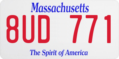 MA license plate 8UD771