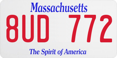 MA license plate 8UD772
