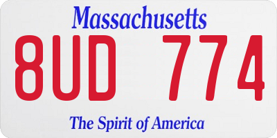 MA license plate 8UD774