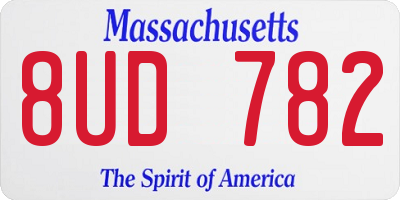 MA license plate 8UD782