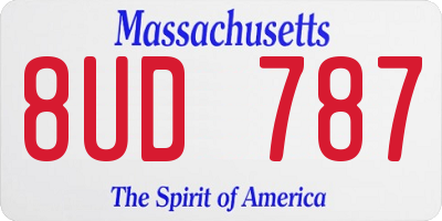 MA license plate 8UD787