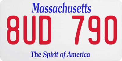 MA license plate 8UD790