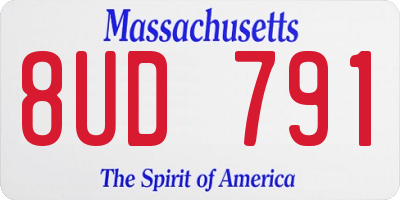 MA license plate 8UD791