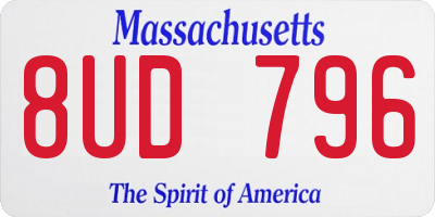 MA license plate 8UD796
