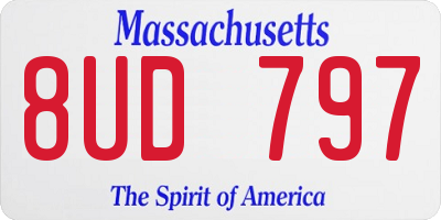 MA license plate 8UD797