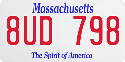 MA license plate 8UD798