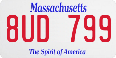 MA license plate 8UD799