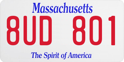MA license plate 8UD801