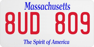 MA license plate 8UD809