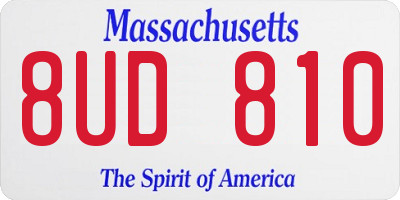 MA license plate 8UD810