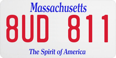 MA license plate 8UD811