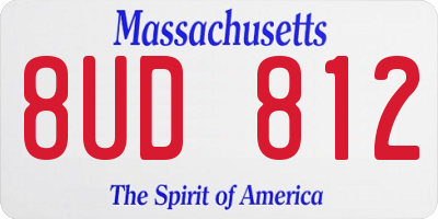 MA license plate 8UD812