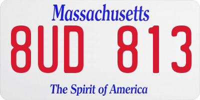 MA license plate 8UD813