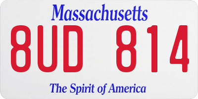 MA license plate 8UD814