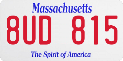 MA license plate 8UD815