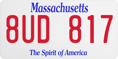 MA license plate 8UD817