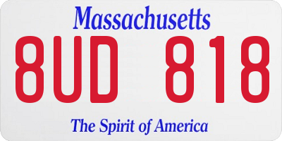 MA license plate 8UD818