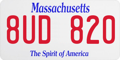 MA license plate 8UD820
