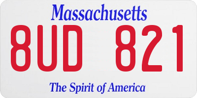 MA license plate 8UD821