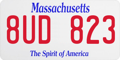 MA license plate 8UD823