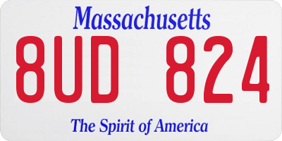 MA license plate 8UD824