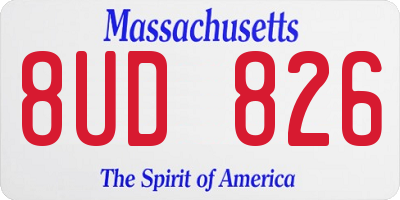 MA license plate 8UD826