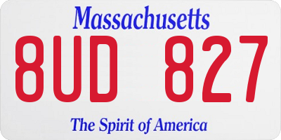 MA license plate 8UD827