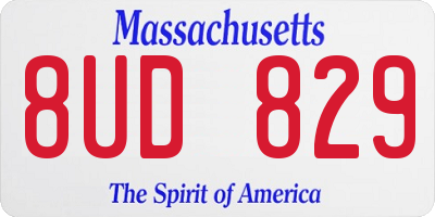 MA license plate 8UD829
