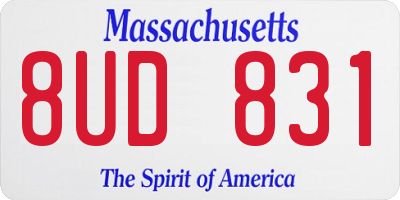 MA license plate 8UD831