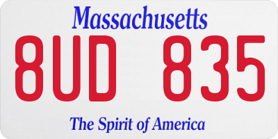 MA license plate 8UD835