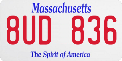 MA license plate 8UD836