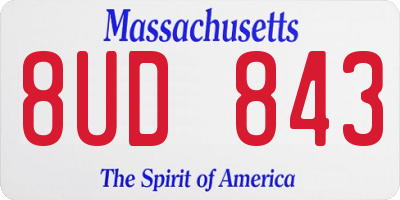 MA license plate 8UD843