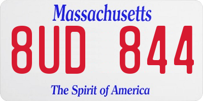 MA license plate 8UD844