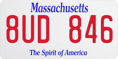 MA license plate 8UD846