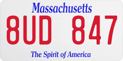MA license plate 8UD847