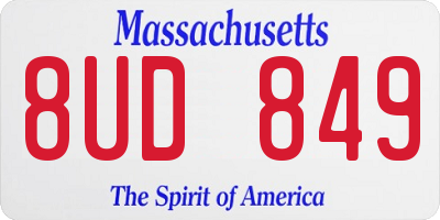 MA license plate 8UD849