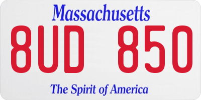 MA license plate 8UD850