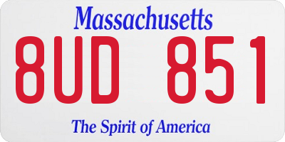 MA license plate 8UD851
