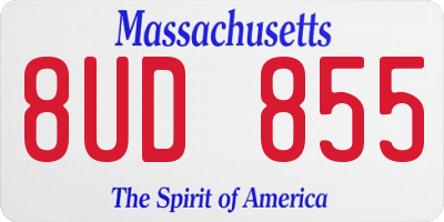 MA license plate 8UD855