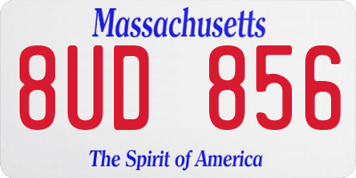 MA license plate 8UD856